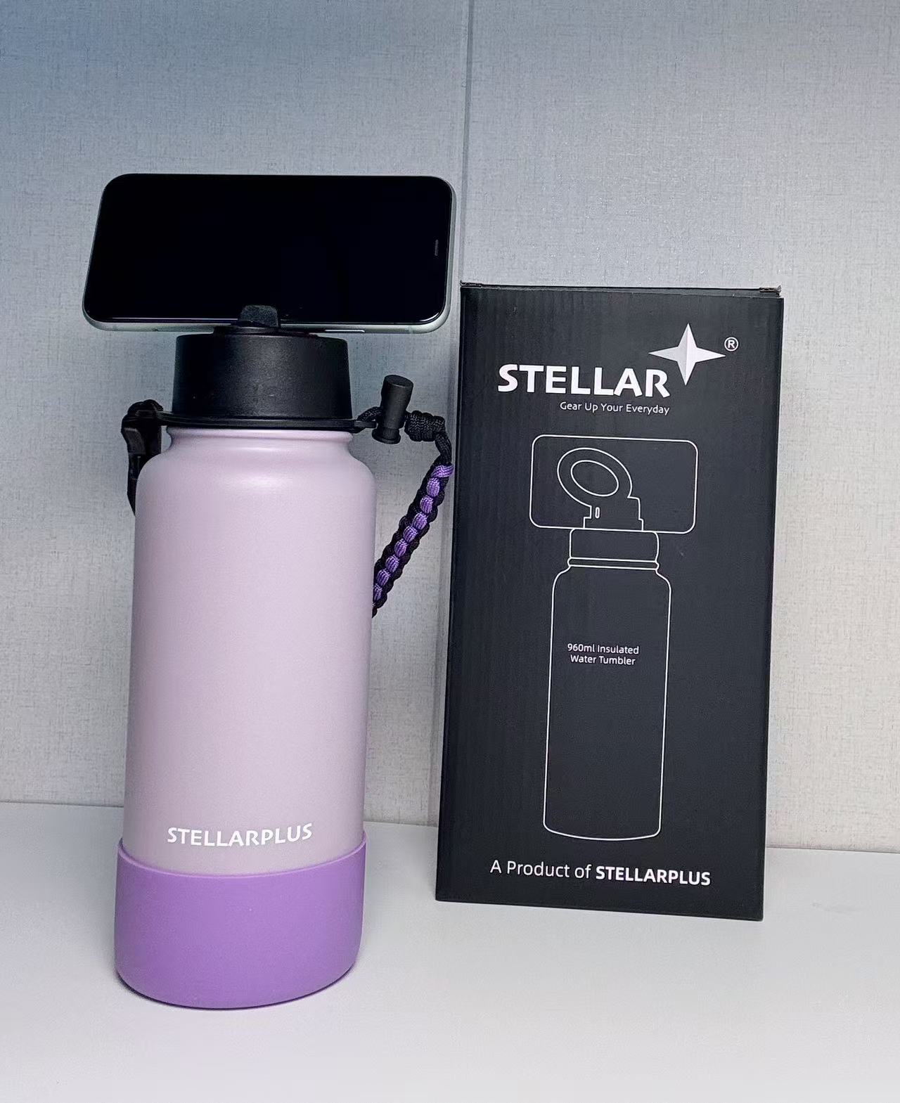 950ml Insulated Water Bottle, Stainless Steel with Magnetic Phone Mount - Image 18