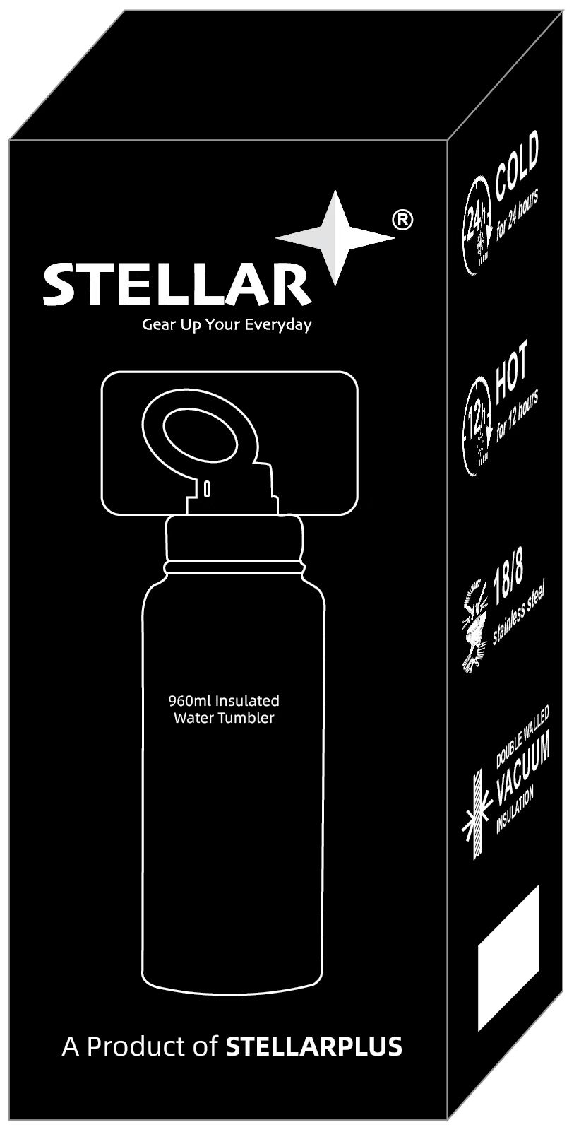 950ml Insulated Water Bottle, Stainless Steel with Magnetic Phone Mount - Image 16